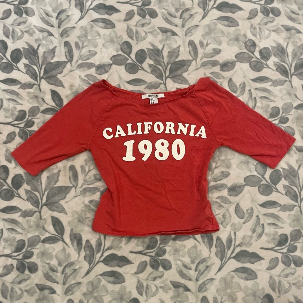 2000s California 1980 Red forever 21 Top